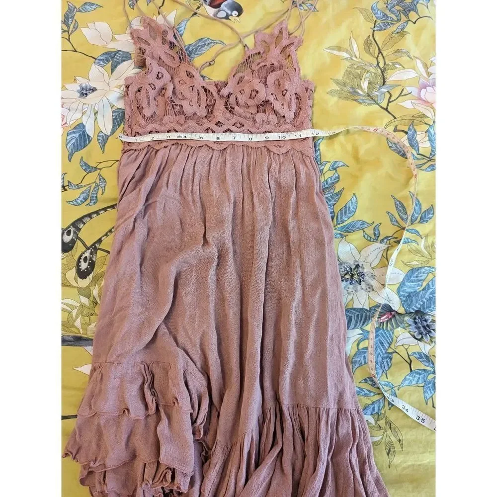 free people Adela pink mini slip dress sz xs